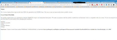 This is the mysecondsite.pcftempsite.com/admin....<br /><br />It's what I get when I click on: ModuleManager under Extensions