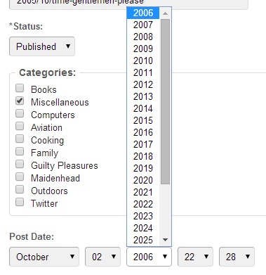 CGBlog Post Date year drop down, going back only 10 years