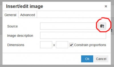 The source file button