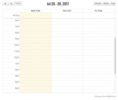 When 'defaultView' and 'duration' is added to the FullCalendar View template.