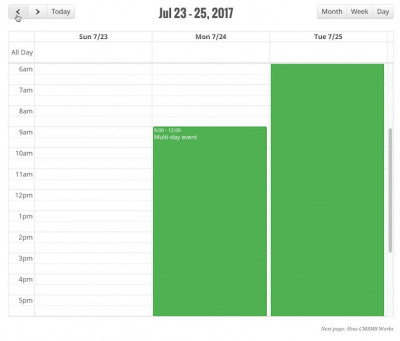 When navigating to the event start date the event is showing.