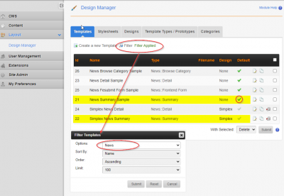 Design Manager - News templates